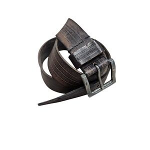 American‎ Bison Leather Belt Mens 38 Brown Distressed Rugged Western Workwear